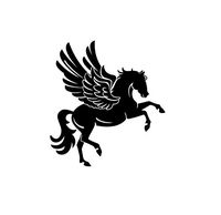 JS Artworks Pegasus Horse Vinyl Decal Sticker (Black)