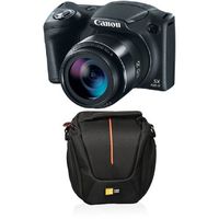Canon PowerShot SX420 Digital Camera Black with Case Logic Compact Camera Case