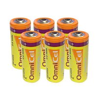 6x Omnicel ER18505 3.6V 3.8Ah Size A Lithium Button Top Battery For Smart Munitions, Unattended Sensors, Intrusion Sensors, Invisible Fencing, Asset Tracking, Theft Prevention, Locator Beacons