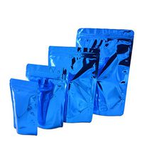 100 Pcs Colorful Stand Up Zip Lock Bags Pouch,Mylar Aluminum Foil Standing Zipper Plastic Pouches Bags Bottom Gusset Pouch Keep Aroma Zip Lock Bags (Blue, 8.5x13x2.5 cm(3.35"x5.12"x0.98"))