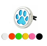 YOYONY Car Air Freshener Aromatherapy Essential Oil Diffuser Vent Clip Fragrance Air Purifier Stainless Steel Magnetic Locket 6 Colorful Felt Refill Pads,Best Gifts for Drivers. (Cat paw)