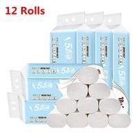 Paper Towels Coreless Toilet Paper 5-Layer Standard Rolls Paper Disposable Paper Towels 12 Rolls/Bag