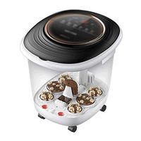 SCDZYP Foot tub-Luxury Therapeutic Heated Foot Spa Bath Massager with Lights and Bubbles