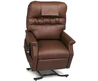 Golden Technologies Monarch PC-355M Medium Lift Chair 3-Position Recliner - PR355-MED Heat and Massage Chestnut Brown Easy Care Vinyl - In-Home Delivery and Setup