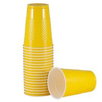 JAM PAPER Plastic Party Cups - 16 oz - Yellow - 20 Glasses/Pack
