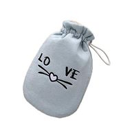 Blue Cute Hot Water Bottle with Comfortable Cloth Cover Portable, 22 * 12cm