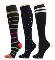 3 Pairs Dr. Motion Therapeutic Graduated Compression Women's Knee-hi Socks (3Wcomp-M)