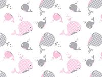 Pink and Gray Whale Gift Wrapping Tissue Paper for Art DIY Crafts in Bulk ~ Baby Shower # 245~10 Large Sheets Size 20" x 30"