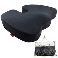 Curious Fish Coccyx Seat Cushion Comfort Pure Memory Foam Orthopedic For Back Pain Tailbone Injury Sciatica Hemorrhoid Pelvic Pain Relief Seat Pad For Office Chairs Recliner Wheelchair Car Seat(Black)
