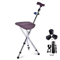 Folding Canes Seat Walking Stick Height Adjustment 300 lbs Capacity