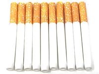 S and L Fake Cigarette Holder 10 Packs Accessory Dummy Quit Stop Smoking Aid Novelties Puff Realistic Prank Funny Gag Stage Propes Metal Not Plastic Sold Only