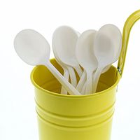 AmerCare Medium Weight Unwrapped and Disposable White Soup Spoons, Case of 1000