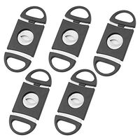 VideoPUP 5 Packs Cigar Cutter with Plastic Handles, Stainless Steel Double-Blade Cigar-Cutting Scissors Fit for Most Sizes of Cigars