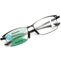 LianSan Ultralight TR Frame Progressive Multifocus Blue Light Blocking Reading Glasses Black Computer Game Readers Men Women 2.50