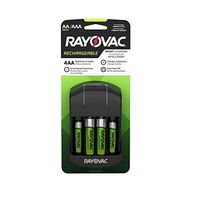 Rayovac AA and AAA NiMH Battery Recharger Includes 4 Rayovac AA 1350mAh Rechargeable Batteries