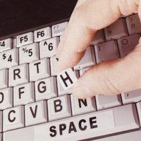 Large Print Keyboard Labels for Windows PC - Black Letters on Off-White Background