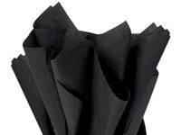 24 Gift Grade Tissue Paper Sheets - 15" x 20" Soft fold Packed Choose Color (Black)