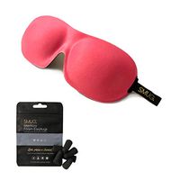 SMUG Eyelash Friendly Contoured 3D Blackout Beauty Sleep Mask/Eye Mask Set with Earplugs (4 Pairs), Pink