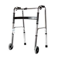 Glumlly Two-Wheeled Walker with Folding Button, Adjustable Height of Rolling Walker,Suitable for Old People and Disabled,A