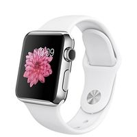 Apple Watch 38mm Stainless Steel Case with White Sport Band