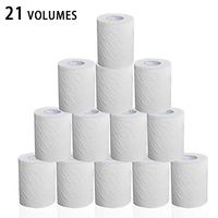 Trkee 21 Rolls Toilet Paper Bulk Roll Bath Tissue Bathroom White Soft 4 Ply for Home