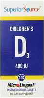 Superior Source Children's Vitamin D 400IU Tablets, 100 Count