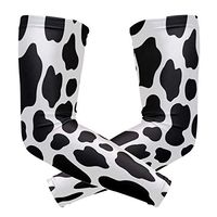 WXLIFE Animal Milk Cow White Black Spot Sun Uv Protection Sport Arm Sleeves for Men Women Kids Running Basketball Cycling Arm Warmer Sleeves 1 Pair