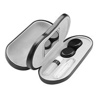 CM Portable Dual Use Protective Eyeglasses Case and Contact Lens Set, 2 Layers with Mirror