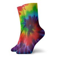 NEWINESS Tie Dye Comfortable Lightweight Compression Socks Thin High Ankle Cotton Socks Casual Novelty Dress Socks Athletic Football Running Women Men Teens