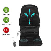 Car Seat Massager, Comfortable Back Neck Lumbar Massage Cushion Heated Mat Pad Massager for Home Office Car Use, Black