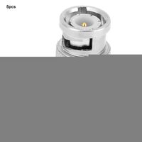 BNC Male to Female Connector, 5pcs L Shape 90 Degree Brass Coaxial Cable Wire Adapter for Most Types of Cable