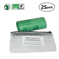 Trail Essentials Toilet Bags, Certified Biodegradable and Compostable; Use and Bury in Ground – Roll of 25 Bags, Includes Convenient Water Resistant Carry Case