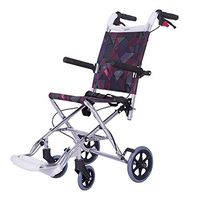 KOSHSH Ultra Lightweight Folding Wheelchair, Deluxe Attendant Selfpropelled Transport Device up to 100 kg with Tall Handles Portable Wheelchair for Independence or Caretaker Convenience