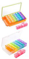 BUG HULL Pill Organizer 3 Times a Day and Pill Box 4 Times a Day