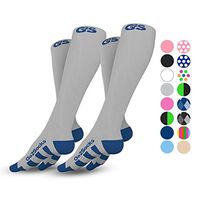Go2Socks Compression Socks for Men Women Nurses Runners 20-30mmHg Medical Stocking Athletic(2p Gray, L)