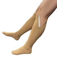 Presadee Original Closed Toe 20-30 mmHg Zipper Compression Calf Leg Socks (Beige, 3XL)