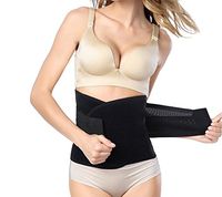 1PCS Black Exercise Slimming Body Shaper Belly Belt-Back Support Breathable Elastic Postnatal Recovery Tummy Trimmer Waist Trainer for Postnatal Recovery Re-Shaping Slimming (L)