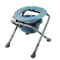 XWZJY Folding Potty Chair Portable Toilet Bedside Commode Seat with Non-Slip Leg Pad Bucket/Lid for Adults, Handicap