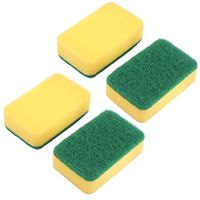 uxcell Sponge Household Kitchenware Bowl Pot Dish Wash Cleaning Scrub Pad 4 Pcs
