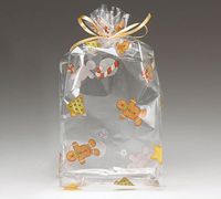 10ct."Gingerbread Man" 4x2x9" Medium Cello Cellophane Treat Food Snack Bags ngKE -1494