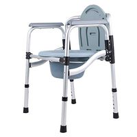 Toilet Chair Folding Bedside Commode - Adjustable Shower Chairs with Armrests & Pail and Lid - for Pregnant Women,Elderly Disabled