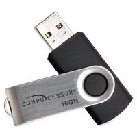 Wholesale CASE of 10 - Compucessory Password Protected USB Flash Drives-Flash drive, 16GB, Password Protected, Black/Aluminum