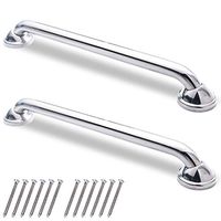 AmeriLuck Decorative Grab Bar, ADA 500LBS Loading Capacity, Chrome (Designer 18in | 2 Pack)