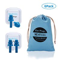 Silicone Ear Plugs Resuable and Waterproof-Noise Cancelling Earplugs for Sleeping Snoring Swiming Work Flight Shoot Hunt Concerts Musician,6 Pairs with 6 Carry Cases,2 Cords,1 Wiper,1 Pouch