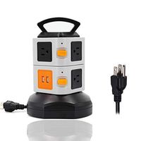 ONEreach Power Strip Surge Protector Tower, 2 USB + 7 AC Outlets + 10A 16AWG 2500W + 6.5ft Long Cord Wire Extension Electric Charging Station, Universal Socket for PC Laptops Phones