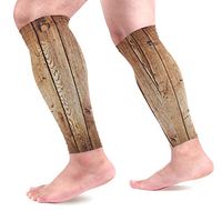 KEAKIA Wood Calf Compression Sleeves Shin Splint Support Leg Protectors Calf Pain Relief for Running, Cycling, Travel, Sports for Men Women (1 Pair)