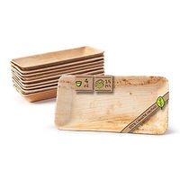 Naturally Chic Compostable Biodegradable Disposable Plates - Palm Leaf 6 x 3” Rectangle Small Dinnerware Set - Eco Friendly Alternative - Party, Wedding, Event Plates (25 Pack)