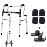 Folding Walker, Adjustable Height Walking Frame for Seniors Elderly - Lightweight Mobility Transport Aid Walking Stick