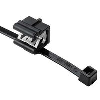 Hellermann Tyton 156-00557 Cable Tie and Edge Clip, 50lb, 8.0" Long, EC24, Panel Thickness .12"-.24", PA66HS, Black (Pack of 500)