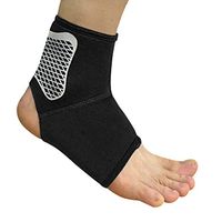 Men Women Compression Ankle Support Outdoor Sports Breathable Running Cycling Basketball Football Tennis Foot Ankle Brace Protector Guard, 1 Pair, Black
